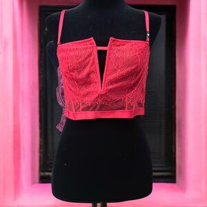 NWOT Victoria's Secret Very Sexy Red Lace Bralette / Balconette/ Bustier